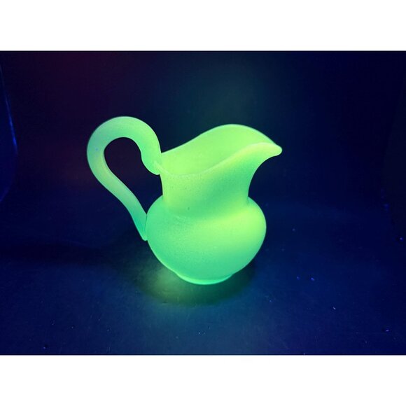 Antique French Opaline Glass Pitcher – Sky Blue, Handblown with Polished Pontil, - Picture 1 of 11